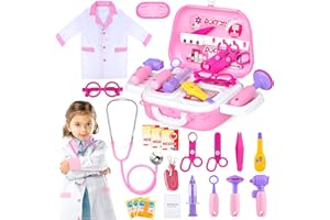 INNOCHEER Arztkoffer Kinder Medizinisches Doktor Arztkittel Rollenspiel Spielzeug für Kinder Jungen Mädchen