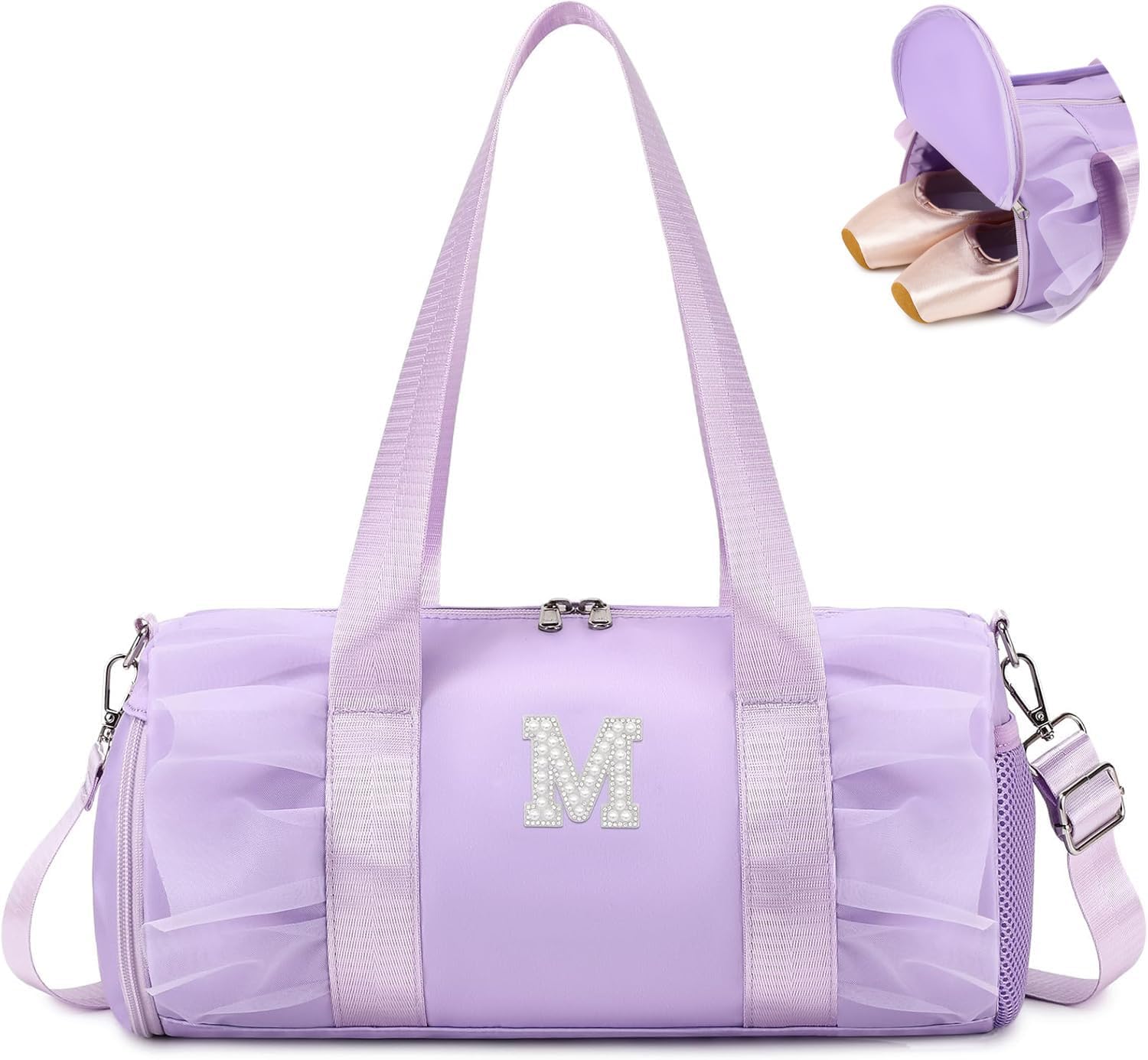 Bolsas Deporte Niña Bolsa Mano Bolso Piscina Gimnasia Natacion con Zapatero Independiente y Bolsillo Impermeable