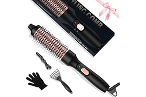 UKLISS Thermal Brush for Hair - 32mm Heated Round Brush, 3 in 1 Hot Hair Brush, Heated Hair Brush with 392°F, Double Voltage Hot Brushes for Hair Styling- Comb, Curly, Straight (Rose Gold)