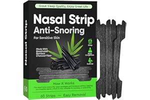 ZKMAGIC Nasal Strips, 60Pcs Extra Strength Nasal Strips for Snoring, Breathable Bamboo Charcoal Fiber, Stop Snoring and Relieve Nasal Congestion