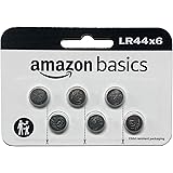 Amazon Basics - Batterie alcaline LR44 a bottone, confezione da 6