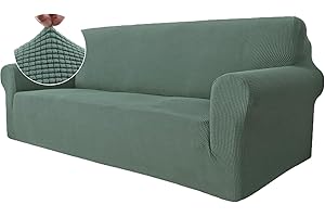 Ystyle Copridivano 3 Posti Con Braccioli, Universale Sofa Cover Antigraffio Gatto, Pesante Fodere Copridivani Elasticizzato, Copripoltrona Antimacchia Lavabile Antiscivolo, Verde Chiaro