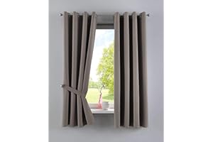Gardinenbox Vorhänge Blickdicht »Newyork« Taupe HxB 160x140 cm 2er-Pack Thermo-Gardinen Verdunkelungsvorhang Blackout Ösen schalldämmend ÖKOTEX UV-Schutz Raffhalter, 201920600-2