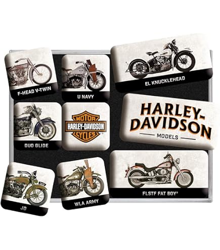 Nostalgic-Art Lot De 9 Aimants Frigo Rétro Honda - Logo Evolution - Cadeau Motard - Décoration Tableau Magnétique