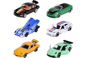 Majorette – Porsche Premium Cars 6 Assortiti – Modellini Auto Sportive in Metallo Die-Cast, Collezione Premium con Parti Apribili, 8502100002, Giocattolo per Bambini dai 3 Anni in su