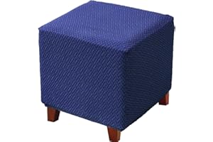 ELYSYSRL Square Ottoman Slipcover Footstool Stretch Cube Ottoman Cover Square 18x18 24 x 24 36x36 Beige/Green/White Storage Foot Stool Protect Cover for dogs Washable with Elastic Bottom ( Color : @24 , Size :