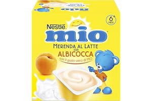 NESTLÉ MIO Merenda al Latte Albicocca, 4 Vasetti da 100g (400g)