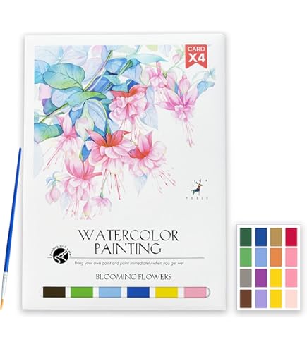 Waterverfwerkboek - Aquarel werkboek met 12 kleuren verf | Kunstbenodigdheden Kit voor tekenen leren tieners professioneel gebruik thuis reizen school kunstklasse