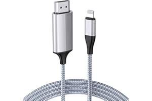 lulaven HDMI-Kabel für iPhone,2,0 m,HDMI-Verbindungskabel,iPhone/Pad/Pod zu TV/Monitor/Projektor,Kompatibel mit iPhone14, 13, 12, 11, YouTube-TV-Ausgang,HD1080P,Plug and Play