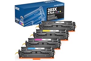 colorfly 203X CF540X Toner Cartridge Compatible for HP 203X 203A CF540X/CF541X/CF542X/CF543X as Replacement with Color Laserjet Pro M254dw/M254nw/M254dn MFP M281fdw/M281fdn/M281cdw/M280nw (4 Pack)