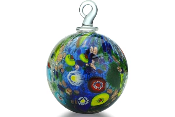 QFkris Boules d'amitié en Verre soufflé à la Main de 10,2 cm pour Suspendre Les Jardins, Les fenêtres, Les décorations en Verre