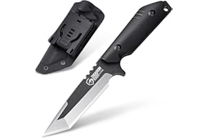 DRAGON RIOT Tanto Messer Outdoor Feststehende Klinge, Bushcraft Messer Full Tang mit Kydex Scheide, Survival Messer 11cm klinge mit G10 Griff, Scharfes Jagdmesser Feststehende Klinge