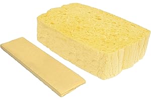 ‎SPONTEX Spontex Quellschwamm aus 100 % biologisch abbaubarer Zellulose, 1 x 10er Pack, in recyceltem und recycelbarem PET-Beutel, saugstark, je 135 x 90 x 37 mm