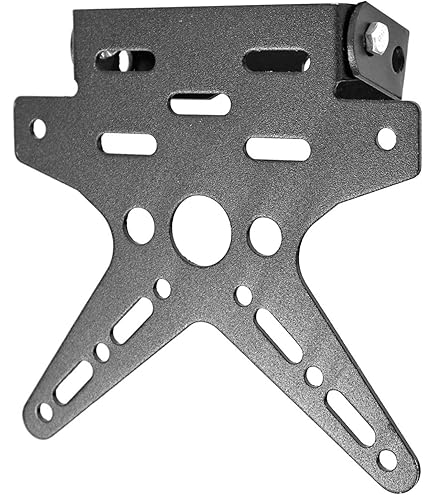 ABSOPRO Motorrad Kennzeichenhalterung Schwarz - Verstellbarer Rahmen Hinten