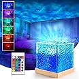 Ambdded® Aurora Glow Night Lamp | Northern Lights Effect Led Projector | Ocean Ripple 3D Water Wave LED Table Light | Romantic Ocean Wave Effect Night Lamp for Bedroom with Remote Control