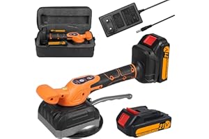 VISTRECK Kabellose Fliesen Vibrations Nivelliermaschine 21V 130 mm Saugnapf 0-13500RPM mit 2PCS Batterien, 5 einstellbare Geschwindigkeiten, hohe Ladekapazität, vergrößerter Saugnapf mit Wasserwaage