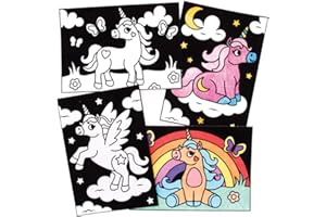 Baker Ross FE258 Immagini da Colorare con Unicorno - Confezione da 10, Crea Le Tue Immagini Artigianali, Set di Artigianato per Bambini da Decorare, Attività Creative per Bambini