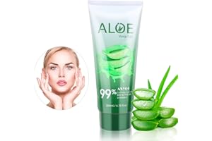 Gel d'Aloe Vera ASYBO 200 ML - Hydratant hydratant pour le visage et le corps à l'aloe vera pur à 99% biologique, crème d'aloe vera naturelle pour la peau sèche, les coups de soleil, l'acné