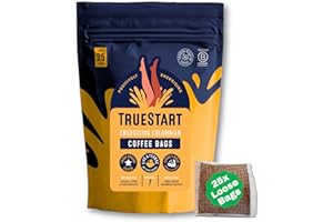 TrueStart Coffee Bags, Smooth Energising Colombian Arabica – 25 Loose Bags Mycotoxin-Free Coffee Rich in Antioxidants, Quick Brew, Individually Wrapped & Gluten Free, Resealable Pouch