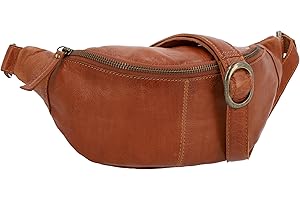 Gusti Cillian torebka na pasek, skórzana saszetka biodrowa dla kobiet i mężczyzn, torebka na biodra, torba festiwalowa, skóra, brązowy 1, Einheitsgröße, Retro