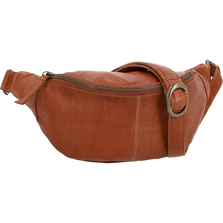 STILORD 'Greg' Riemtas leer bruin vintage heup tas mannen vrouwen belt