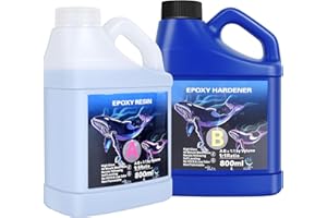 YIIERR 1600ml Epoxidharz, transparent Epoxidharz mit Härter,Epoxidharz Set Anfänger,1: 1-Verhältnis; Kunstharz-Beschichtung, kristallklar, für Holz,künstlerische Kreationen, Schmuckherstellung Kunst