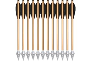 PMSM 6.3 Pollici Alluminio Frecce Balestra Bulloni Frecette per Balestra a Pistola da 50-80 libbre la Pratica del Tiro con L'Arco da Caccia,Frecce in Alluminio per Pistola Balestra Tiro a Bersaglio