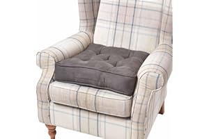 HOMESCAPES Grey Armchair Booster Cushion Large Firm 50 cm Square Seat Pad with Supportive 10 cm Thick Lift Luxury Soft Touch Faux Suede Cushion For The Elderly, Post-Operative and Pregnancy