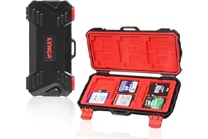 LYNCA - Funda Protectora rígida para Tarjeta de Memoria TF/SD/Micro SD/XQD/CF (Resistente al Agua) L
