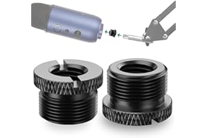 Adattatore Vite per Supporto Microfono, 3/8 Femmina a 5/8 Maschio Filettato Adattatore per Supporto Micro Blue Yeti, Yeti Pro, Blue Yeti X, Blue Snowball (Nero) 2 Pezzi Rigych