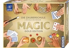 Kosmos 694319 Magic La Scuola di magia - Edizione Gold, 75 Trucchi magici e illusioni, 18 Accessori magici, Kit di magia dagli 8 Anni in su (Istruzioni in Italiano, Tedesco, Francese)