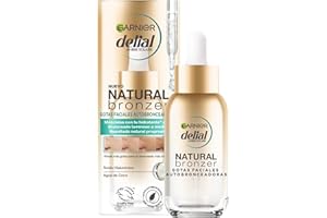 GARNIER DELIAL Gotas Faciales Autobronceadoras con Ácido Hialurónico Y Agua De Coco Bronceado A Medida Sin Marcas 30 ml