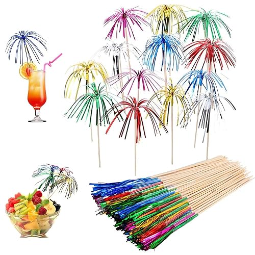 OMIGA Cocktail-Deko-Spieße, Glitzerpalmen, 100 Stück