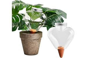 BHOULANDI 3 Pcs Plant Water Bulb 500ml, Self Watering System Garden Globes, Plastic Automatic Irrigation Drippers with Drip Cone, Large Clear Watering Stakes for Indoor Outdoor Plants Vacation Houseplant (A)