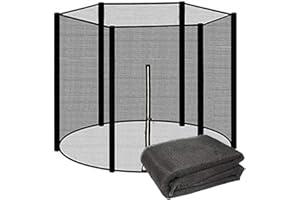 XIUWOUG Ø244cm / 306cm / 366cm / 427cm Red de Seguridad de trampolín para Trampolines de jardín, Red de Repuesto con Cremallera y Hebillas, Altura de la Rejilla 163 cm / 180 cm