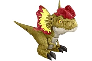MATTEL Jurassic World: Dominion Uncaged Rowdy Roars Dilophosaurus Figura de dinosaurio electr nico interactivo con movimiento Chomp y respuesta t ctil de sonido, regalo para ni os a partir de 4 a os