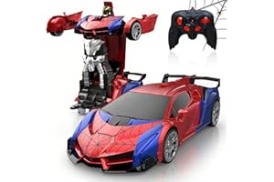 SHAREMI Voiture Telecommandé Enfant, 2.4Ghz Voitures Télécommandée Transformable en Robot Jouets Enfants 3 4 5 6 7 8 9 Ans Garçon Fille, Spider RC Car Cadeau Anniversaire Noël Jeux Intérieur Extérieur