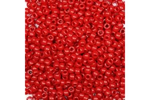 Tibaoffy Perles rouges de 6 x 9 mm, perles poney d'environ 1 000 pièces au total