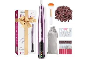 COSLUS Ponceuse pour Ongles, 20000 tr/min Professionnelle Ongle Manucure et avec 45 Kits, Rechargeable Kit de Coupe Ongles avec Pointe en Céramique pour Polissage, Enlèvement des Callosités, Pedicure