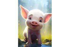 Siyurongg Kit per pittura diamante 5D, kit pittura digitale, Mosaico kit, Accessori arte diamante, Tema Maiale Rosa Anime, Adatto adulti per bambini decorazione parete di casa Dono perfetto - 30x40cm