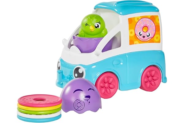 TOMY Toomies Hide and Squeak Fill and Pop Camion à Beignets, Baby Push Along Toy, Jouet de Pâques pour bébés, Jouets musicaux avec couleurs et sons, Bébés garçons et filles âgés de 1, 2 et 3 ans