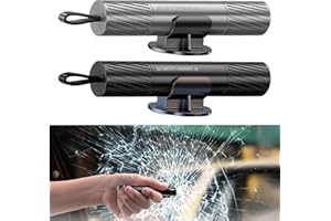 GMXJGZ 2 StüCk Nothammer Auto Mit Gurtschneider Gurtschneider Notfallhammer Notfallhammer Auto Mit Gurtschneider Teds Sicherheitshammer Federkörner Mit Gurtschneider (Schwarz Und Silber) Autonothammer