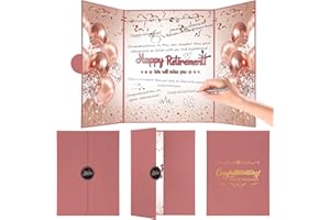 YCLEKIQA Retirement Gifts for Women Leaving Card for Colleagues Women We Will Miss You Card Retirement Gifts Men Farewell Memory Signature Gift Decoration Hot Stamping Process Signature Guestbook (Rose Gold)