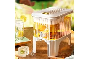 AZAZAZA 5L Drinks Dispenser with Tap, Leak Proof Beverage Dispenser Jug for Party Juice Lemonade Tea, BPA Free Drink Dispenser with Lid (Dispenser＋ Holder)