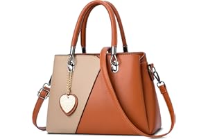 FOLOVEYA Elegante Borsa a Mano Borsa a Tracolla Ciondolo a Cuore Borsa Donna Borsetta Firmate Borse a Spalla Borsa Tote PU Pelle per Shopping Partito Lavoro Incontri Borse Messenger Arancia