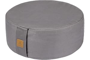 FelizMax Zafu Buckwheat Meditation Cushion,D=33cm/41cm H=14cm,Round Zabuton Meditation Pillow,Yoga Bolster Kneeling Pillow Premium Yoga Pillow for Sitting on Floor Zippered Cotton Cover