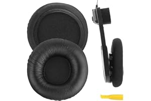 GEEKRIA QuickFit Wymienne nauszniki ze skóry proteinowej do KOSS Porta Pro PP, KSC35, KSC75, KSC55, KSC50, KSC-10, KTX PRO1, KTX8, PTX6, części zamienne do słuchawek (czarne)