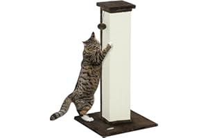 PawHut - Árbol para gatos (altura 81 cm, rascador para gatos con poste de sisal y bola colgante, 41 x 41 x 81 cm), color marrón