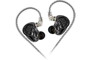 KZ ZAR 1DD+7BA In-Ear-Kopfhörer, Yinyoo 16 Laufwerkseinheiten, kabelgebunden, 8 Stränge, versilbertes, abnehmbares Kabel, HiFi-In-Ear-Monitore für Musiker (schwarz, kein Mikrofon)