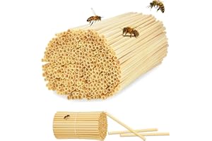 BOBOZHONG Bee Tubes, 20cm Long Natural Reed Tubes for Bee Hotels, 300 PCS Solitary Bee Nesting Tubes Replacement Refill for I